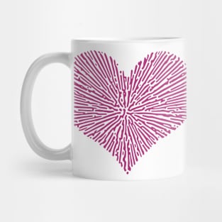 Turing Pattern Sunburst Love Heart (Pink) Mug